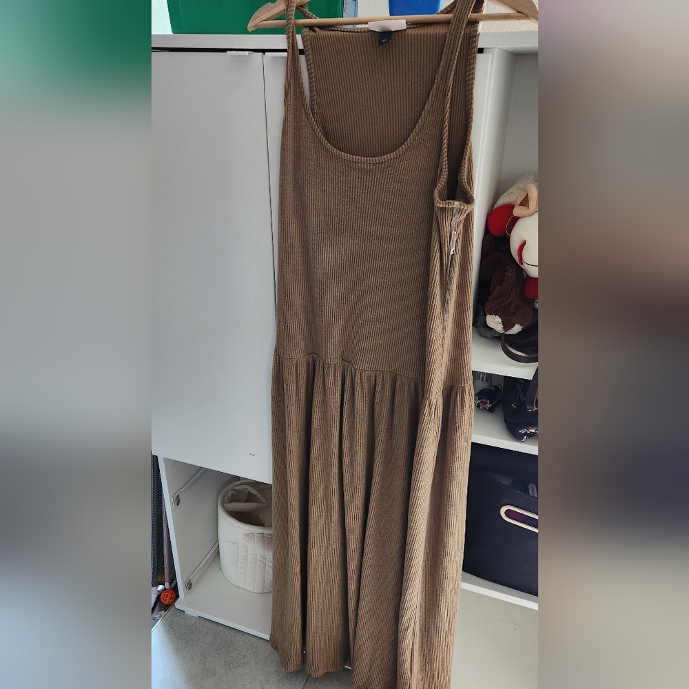Universal Thread Ribbed Tan Top Maxi Dress